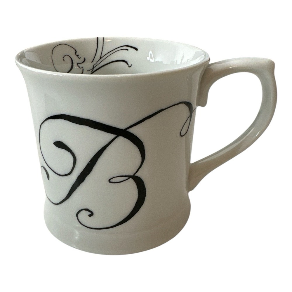 Rosanna Initially Yours Letter B Initial Calligraphy 12oz Mug Cup Gift Birthday